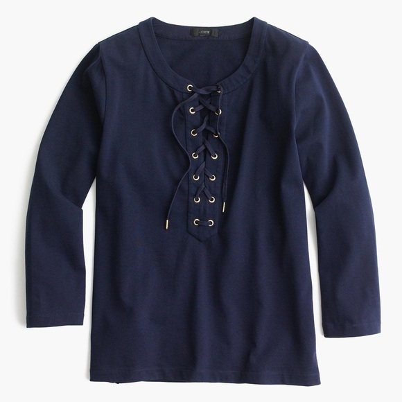 J. Crew navy tie shirt M - Picture 2 of 8